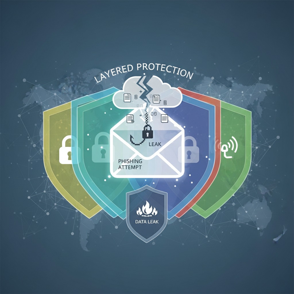 email, phishing, data leaks, layered protection